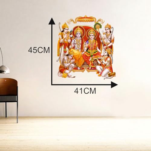 Akki Wold Lord Shree Ram Darbar Wall Sticker for Pooja Room, Living Room, Kids Room, Office (Size - 45CM X 41CM) - Image 4