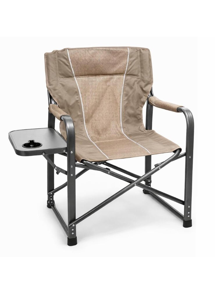 GO2CAMPS Premium Heavy-Duty Director Camping Chair with Foldable Side Table | Built-In Cup Holder Outdoor Chair for Camping, Hiking, Picnic, Fishing, Beach, Tailgating and Backyard Lounging and Events - Image 1