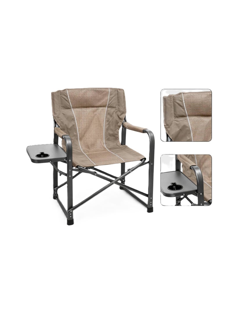 GO2CAMPS Premium Heavy-Duty Director Camping Chair with Foldable Side Table | Built-In Cup Holder Outdoor Chair for Camping, Hiking, Picnic, Fishing, Beach, Tailgating and Backyard Lounging and Events - Image 2