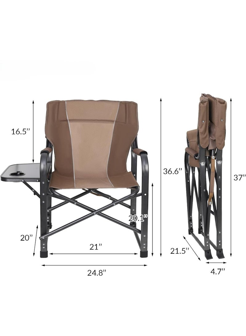 GO2CAMPS Premium Heavy-Duty Director Camping Chair with Foldable Side Table | Built-In Cup Holder Outdoor Chair for Camping, Hiking, Picnic, Fishing, Beach, Tailgating and Backyard Lounging and Events - Image 5