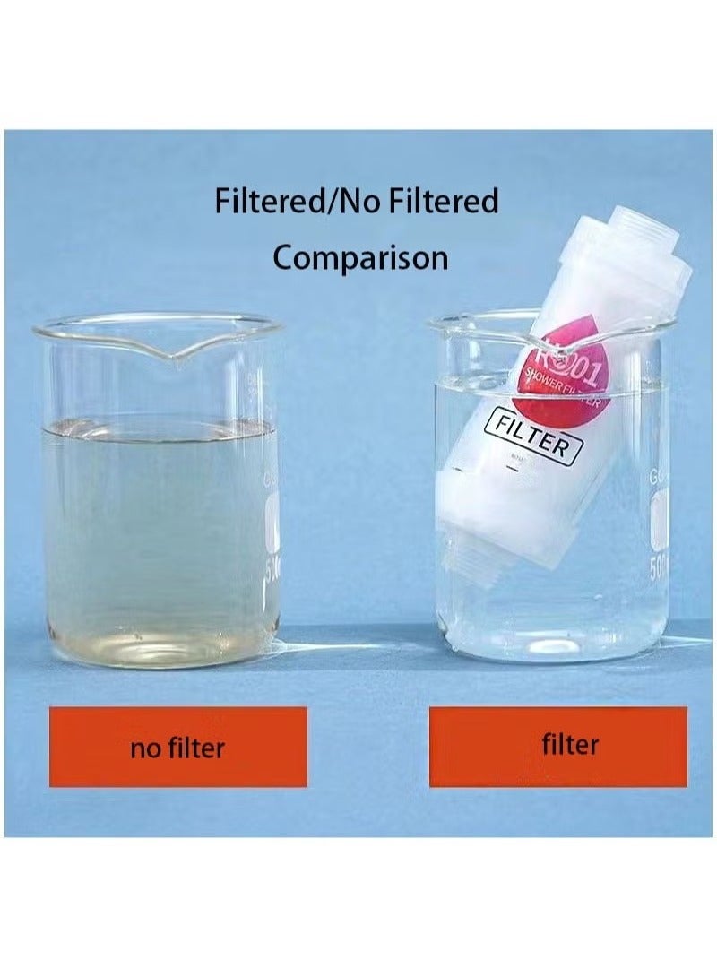 Bukela 2 Pieces Vitamin C Shower Filter, Shower Head Filter for Removing Chlorine Fluoride Deposits，Water Purification with Beads，Helps with Dry Skin and Hair Loss，Easy to Install (Lavender + Rose) - Image 5