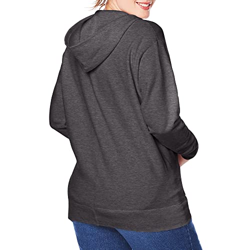JUST MY SIZE womens Comfortsoft Ecosmart Fleece Full-zip Women's athletic hoodies, Slate Heather, 2X US - Image 5