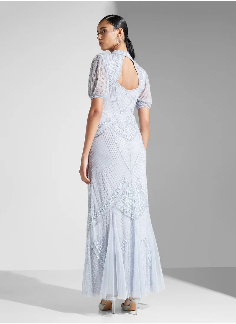 Amelia Rose Embellished Tiered Dress