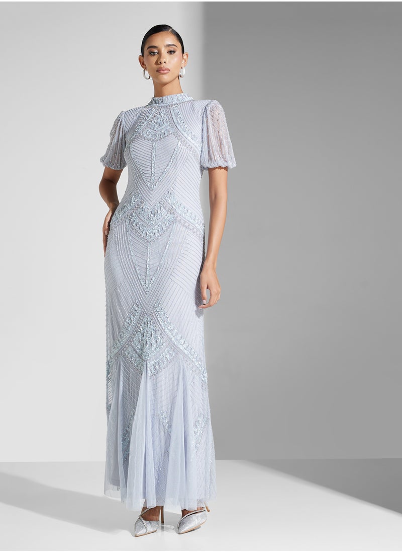 Amelia Rose Embellished Tiered Dress  - Image 4