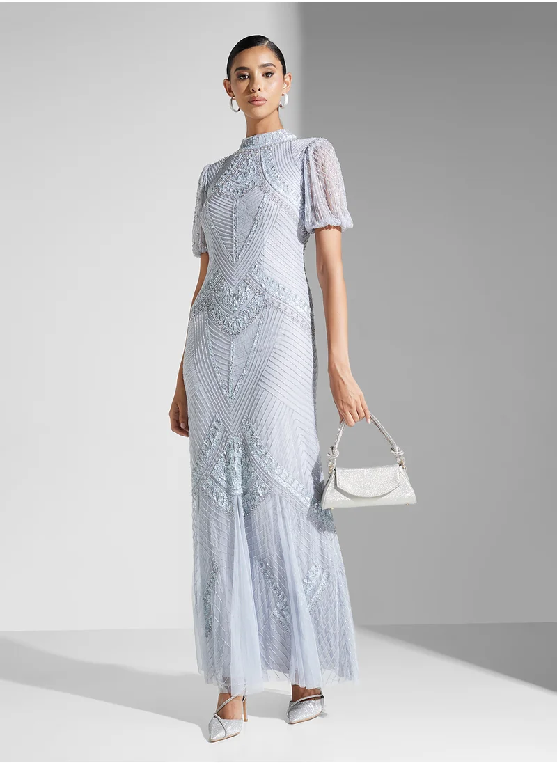 Amelia Rose Embellished Tiered Dress