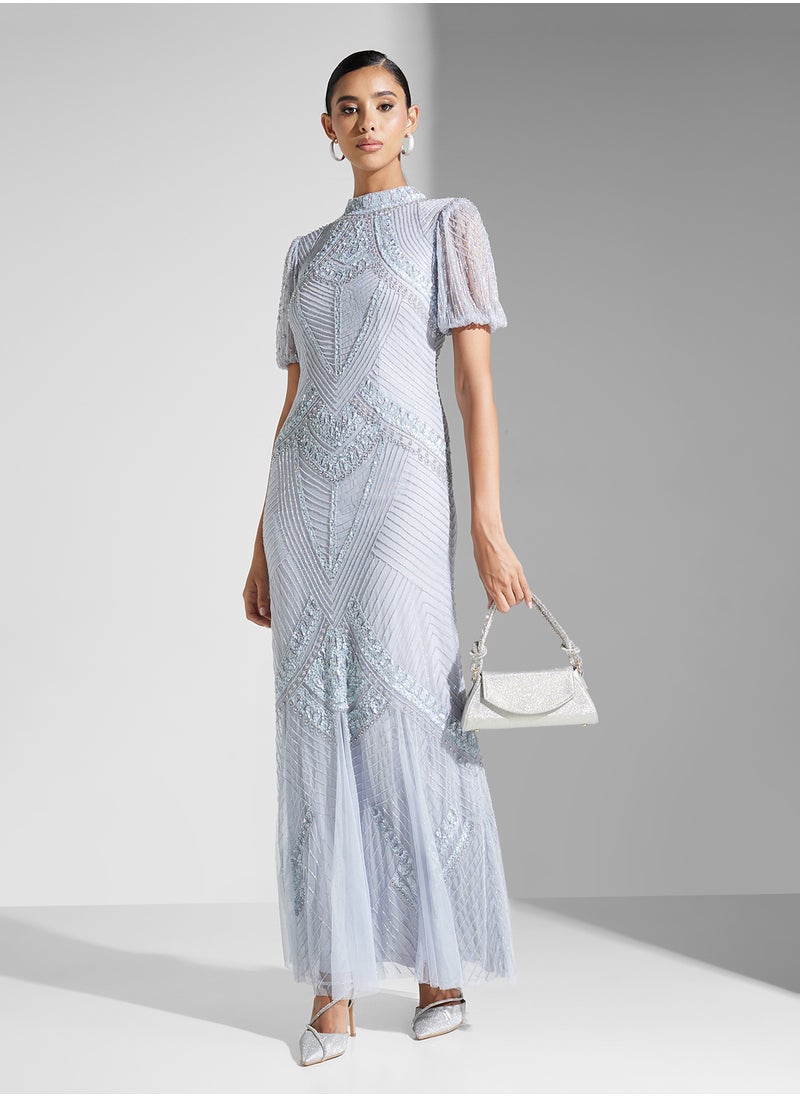 Amelia Rose Embellished Tiered Dress  - Image 1