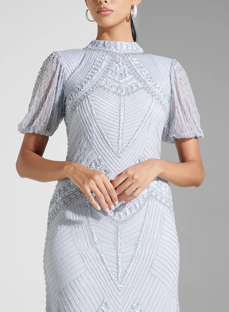 Amelia Rose Beaded Column Dress