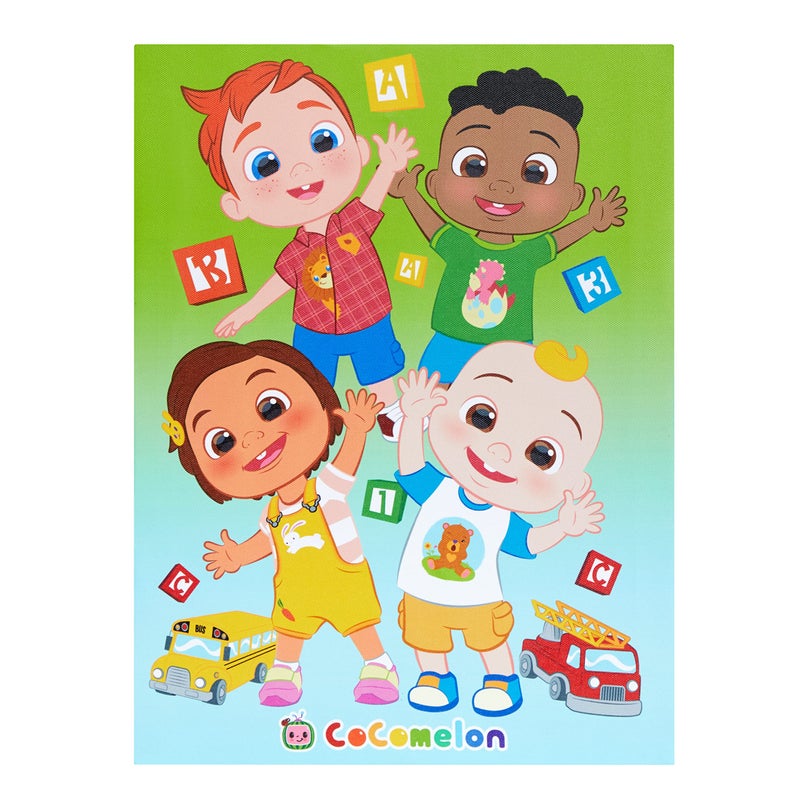 Idea Nuova Cocomelon Canvas LED Wall ArtChildrens Wall Hanging Dcor115x1575