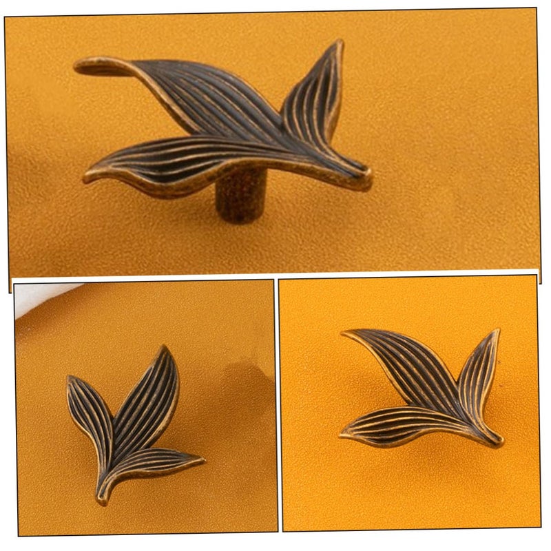 مقبض خزانة من سبائك الزنك البرونزية العتيقة، مقبض درج بسحب ثقب واحد، أجهزة خزانة ملابس عصرية - Image 4
