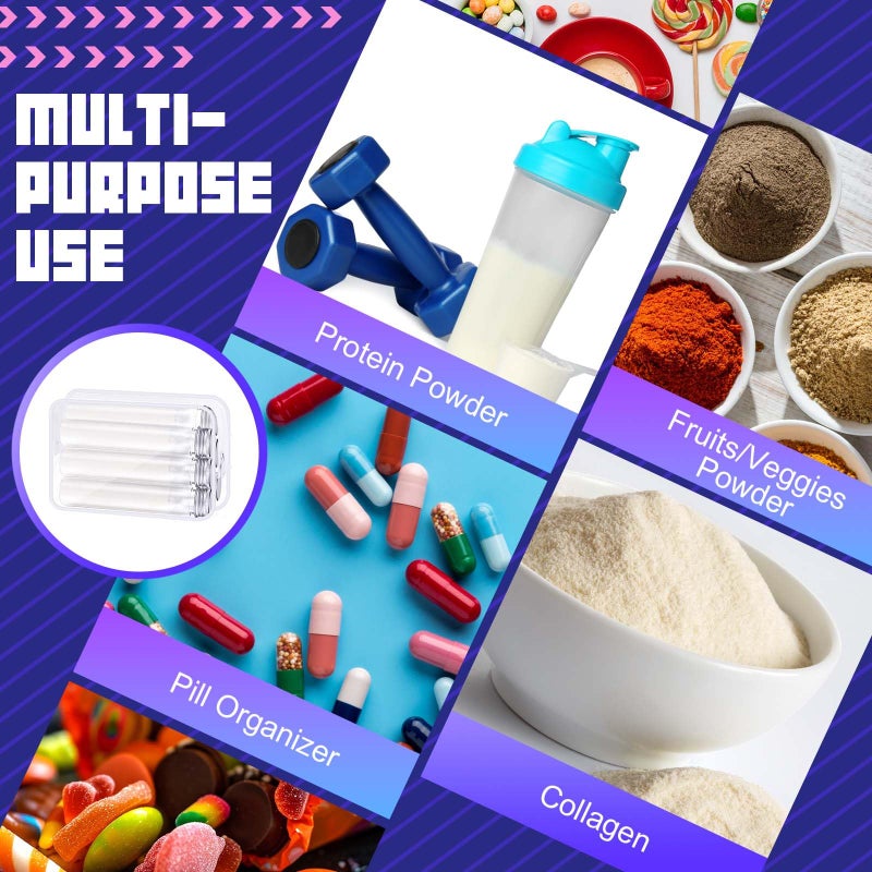 Shinylin 33 Pcs Protein Powder Travel Container Set 21 Pcs 90ml Reusable Powder Supplement Plastic Tubes and Portable Travel Organizer Zip Up Bags Funnels Spoons and Labels for Workout, Fitness - Image 5
