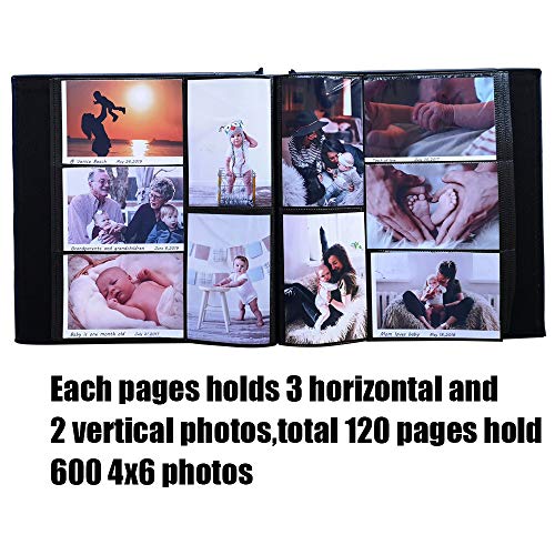 Totocan 4x6 Photo Album 600 Pockets, Extra Large Capacity Picture Album with Vintage Leather Cover, Family, Baby, Wedding Album (Red Brown) - Image 3