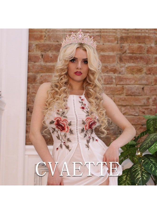 كافتي تاج CAVETEE للنساء، تيجان وتيجان للنساء، تاج الأميرة الوردي، تاج الملكة، عصابات رأس من الكريستال، إكسسوارات الشعر لحفلات الزفاف وأعياد الميلاد وحفلات التخرج - Image 2