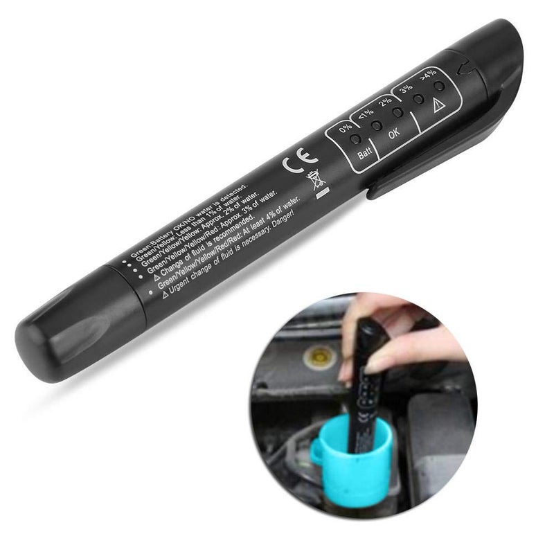 klarako Brake Liquid Tester Brake Fluid Liquid Tester Digital Brake Fluid Tester Oil Quality Check Pen Hydraulic Fluid Liquid Oil Moisture Analyzer Auto Brake Diagnostic Testing Tool With 5 LED Lights - Image 4