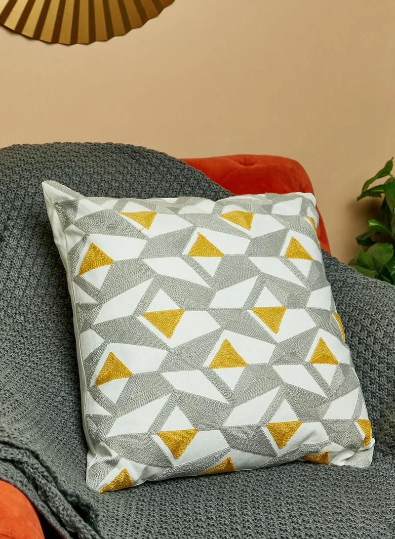 Noire Edit Geo Printed Cushion With Insert 45X45Cm