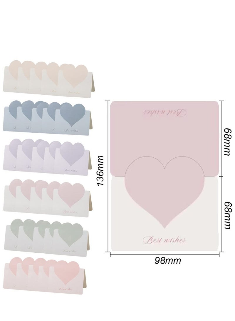 SYOSI Foldable Love Heart Greeting Cards, VAssorted Color Romantic Heart Blank Cards Note Card, Wedding Card Flower Card Birthday Card for all kinds of Greeting Card(30 Pcs) - Image 2