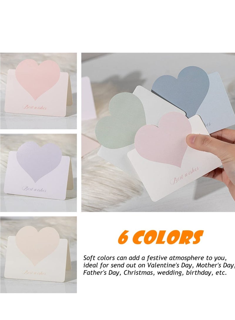 SYOSI Foldable Love Heart Greeting Cards, VAssorted Color Romantic Heart Blank Cards Note Card, Wedding Card Flower Card Birthday Card for all kinds of Greeting Card(30 Pcs) - Image 4