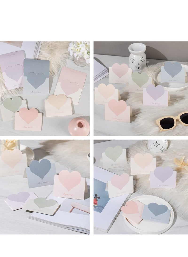 SYOSI Foldable Love Heart Greeting Cards, VAssorted Color Romantic Heart Blank Cards Note Card, Wedding Card Flower Card Birthday Card for all kinds of Greeting Card(30 Pcs) - Image 5