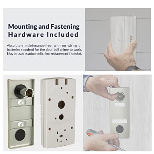 Newhouse Hardware 2-Note Mechanical Door Bell Chime and Door Button with Viewer, Silver - Image 5