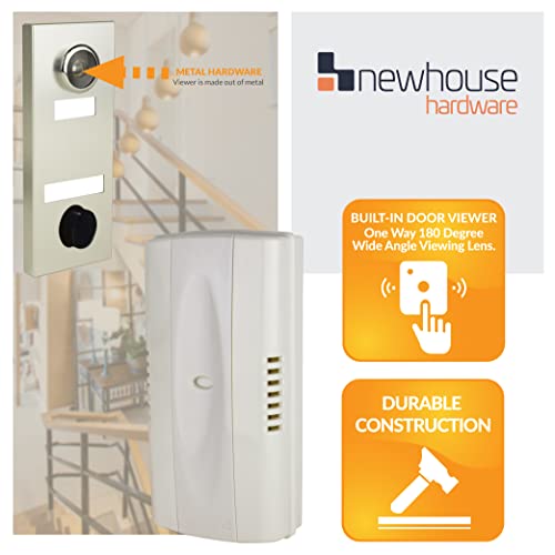 Newhouse Hardware 2-Note Mechanical Door Bell Chime and Door Button with Viewer, Silver - Image 3