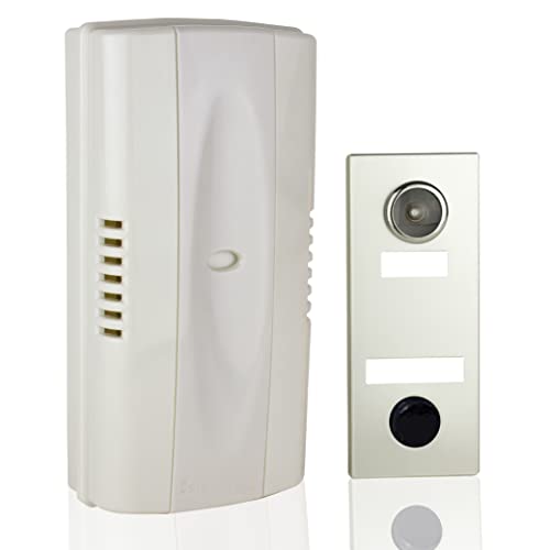 Newhouse Hardware 2-Note Mechanical Door Bell Chime and Door Button with Viewer, Silver - Image 1
