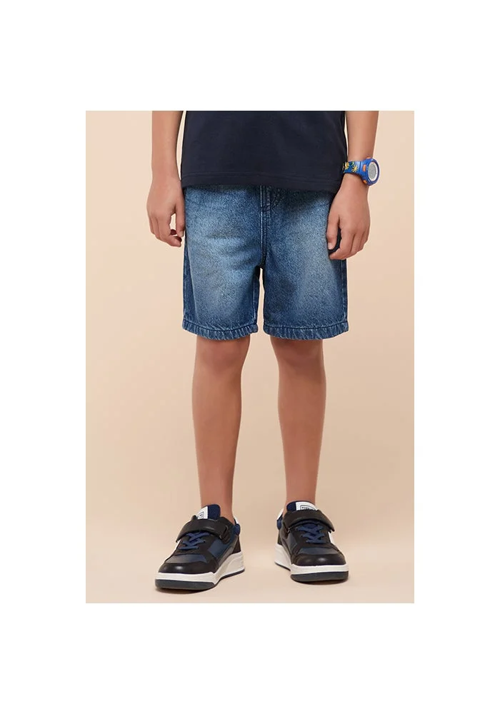 R&b Faded Denim Shorts with Drawstring Waist