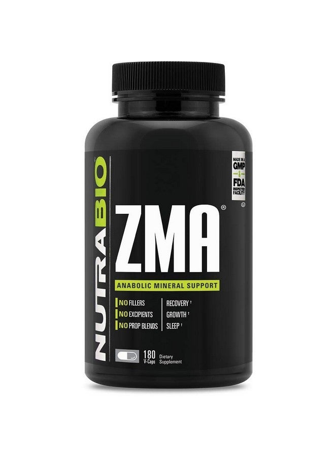 NutraBio مكمل زما النباتي دعم المعادن الابتنائية 180 كبسولة استعادة نمو نوم صيغة الزنك والمغنيسيوم وB6 - Image 1