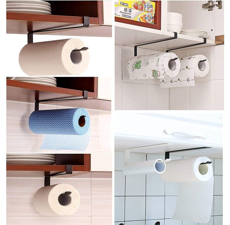 Craftland Wrought Iron Metal Over The Cabinet Door Tissue Paper/Towel/Roll/Napkin Holder/Dispenser for Kitchen Bathroom and Dining Table (Black Set of 2) - Image 5