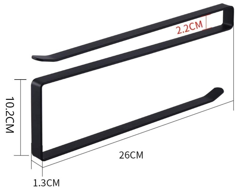 Craftland Wrought Iron Metal Over The Cabinet Door Tissue Paper/Towel/Roll/Napkin Holder/Dispenser for Kitchen Bathroom and Dining Table (Black Set of 2) - Image 2