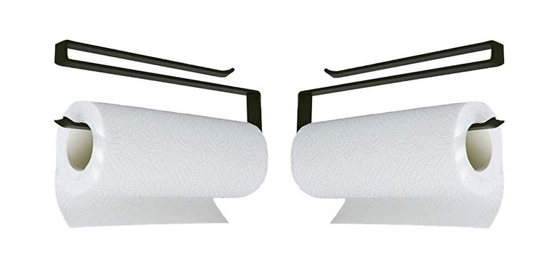 Craftland Wrought Iron Metal Over The Cabinet Door Tissue Paper/Towel/Roll/Napkin Holder/Dispenser for Kitchen Bathroom and Dining Table (Black Set of 2) - Image 1