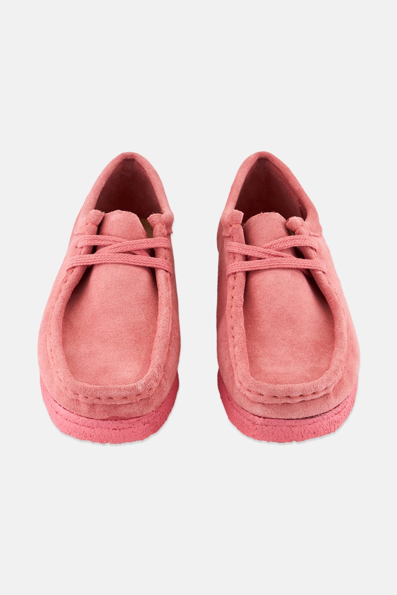 clarks Women Standard Wallabee Lace Up Suede Casual Shoes, Bright Pink  - Image 4