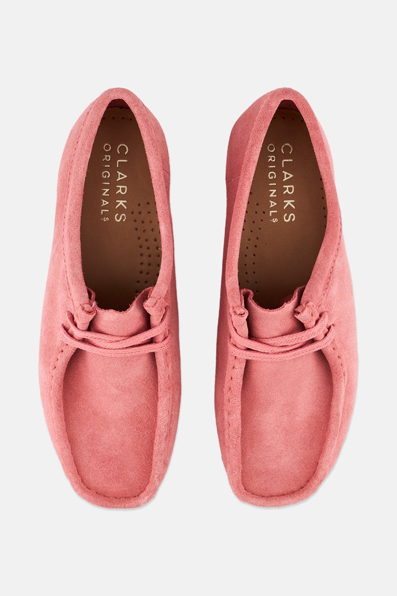 clarks Women Standard Wallabee Lace Up Suede Casual Shoes, Bright Pink  - Image 3