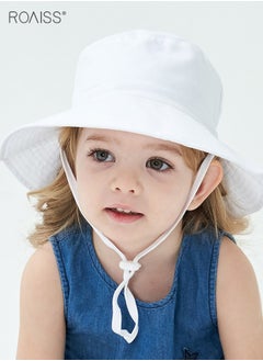 roaiss 2 Pack Kids Sun Hat Baby Wide Brim Cap Summer Beach Bucket Hat Infant Foldable Fishing Hat Adjustable Toddler Hat  - Image 4