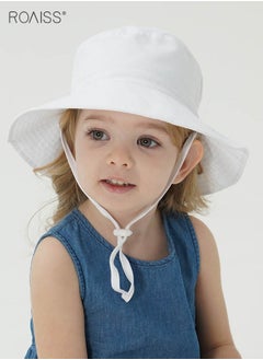 roaiss 2 Pack Kids Sun Hat Baby Wide Brim Cap Summer Beach Bucket Hat Infant Foldable Fishing Hat Adjustable Toddler Hat  - Image 3