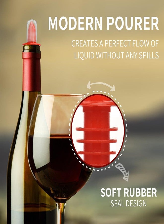 eispap 24 PCS Bottle Pourers And 24 PCS rubber pourers dust cap covers Syrup Pourer Pour Spouts Plastic Liquor Bottle Pourers with Rubber Pourers Dust Cap Covers Bottle Pourers (Red) - Image 4