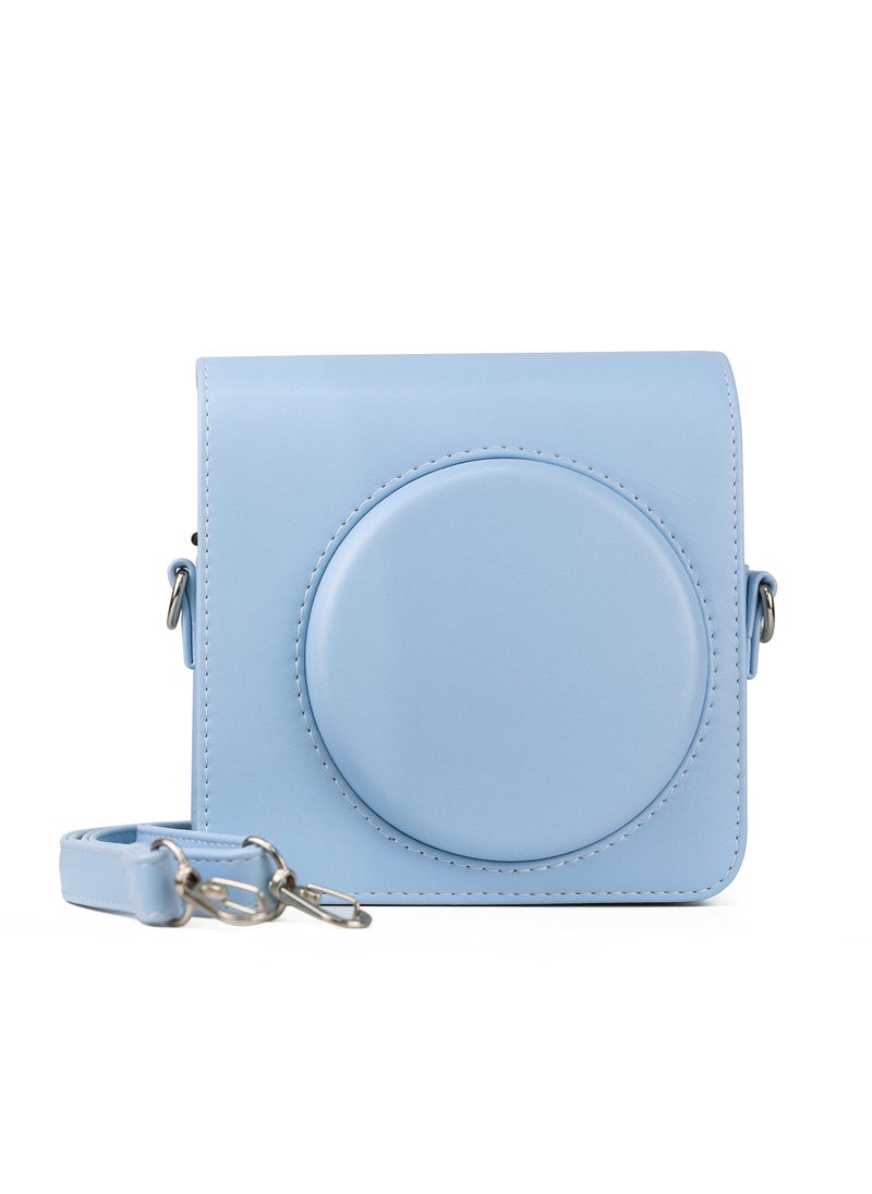 Y&D - Square SQ1 Case - Protective for Fujifilm Instax Instant Camera PU Leather Cover with Adjustable Shoulder Strap Blue - Image 1