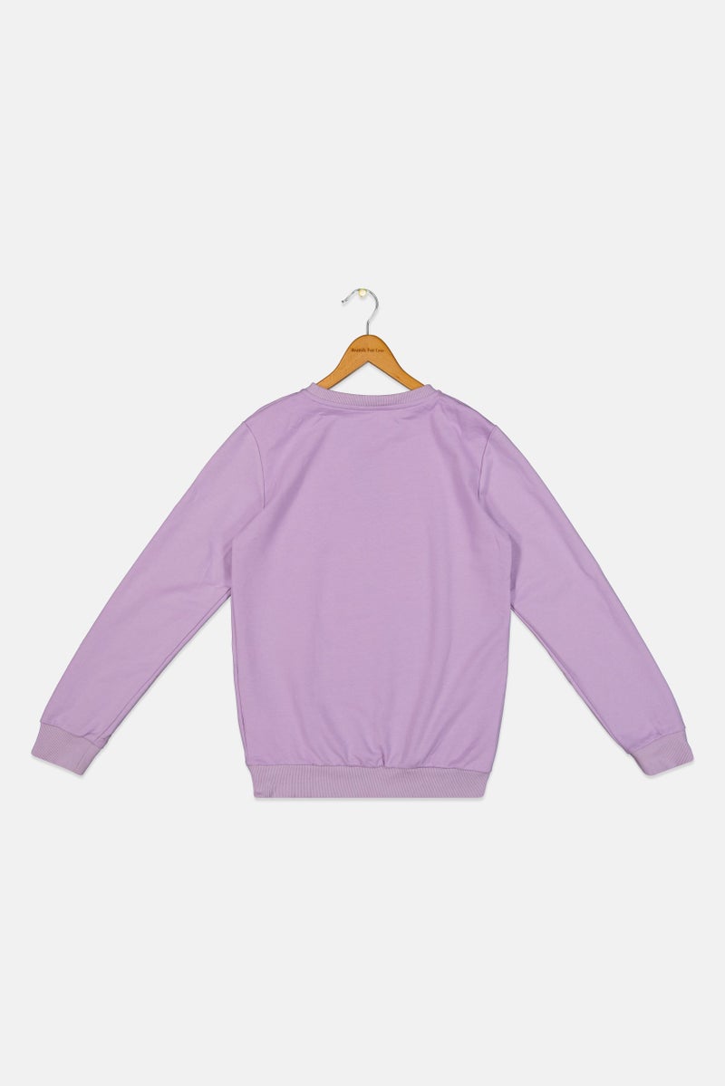 SONIC Kids Girl Graphic Print Long Sleeve Sweatshirt, Purple - Image 3