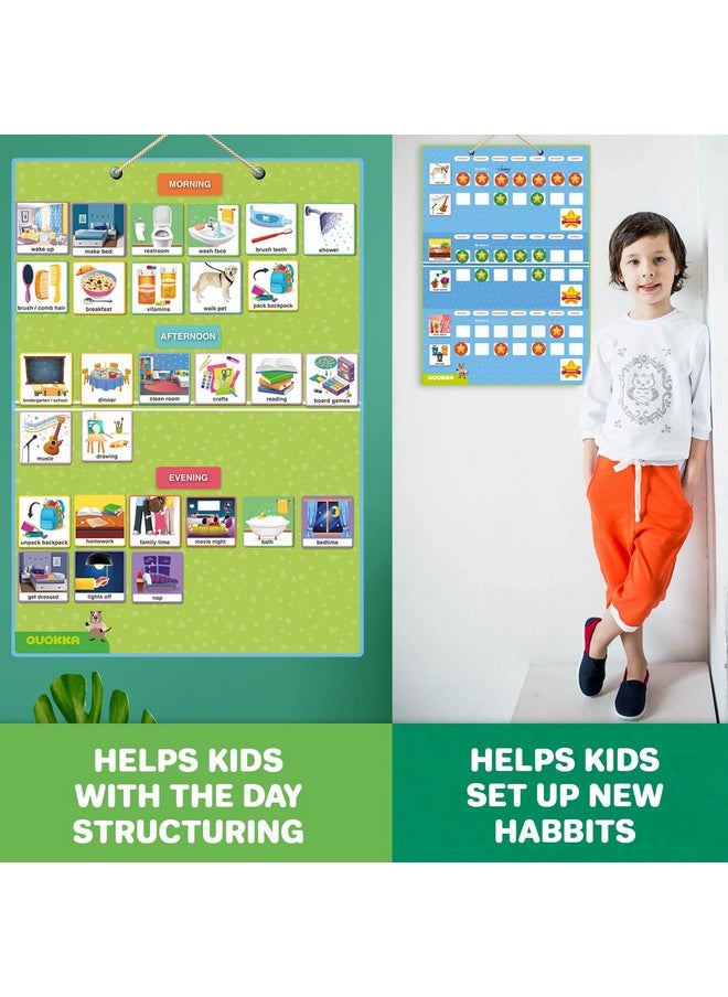 145 Reward Chore Chart For Multiple Kids - Behavior Routine Toy For Autistic Children Age 5-7 Adhd Tools -Visual Schedule For Toddler 3-5 At Home - Responsibility Board Autism Learning Material