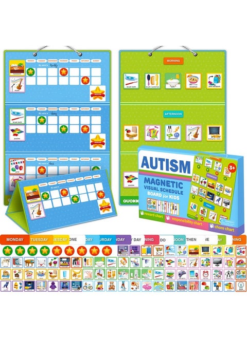 145 Reward Chore Chart For Multiple Kids - Behavior Routine Toy For Autistic Children Age 5-7 Adhd Tools -Visual Schedule For Toddler 3-5 At Home - Responsibility Board Autism Learning Material