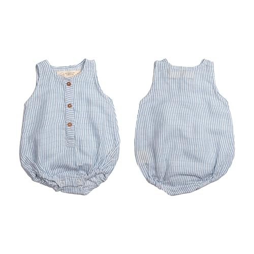 Masilo 100% Organic Cotton Baby Romper Multipack/Set of 3 Infant Wear/Soft and Comfortable Newborn Clothing/Print, solid and striped front buttoned bodysuit/Onesies for 0-6 months - Boats - Image 5