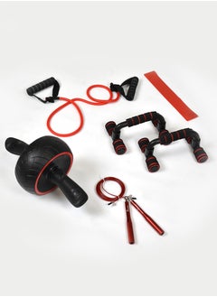 KANGAROO Set of 6 pieces abdominal exercise equipment including push-up stand, upgraded wheel, mini mat and jump rope Bundle  - Image 1