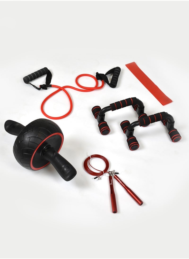 KANGAROO - Set of 6 pieces abdominal exercise equipment including push-up stand, upgraded wheel, mini mat and jump rope Bundle - Image 1