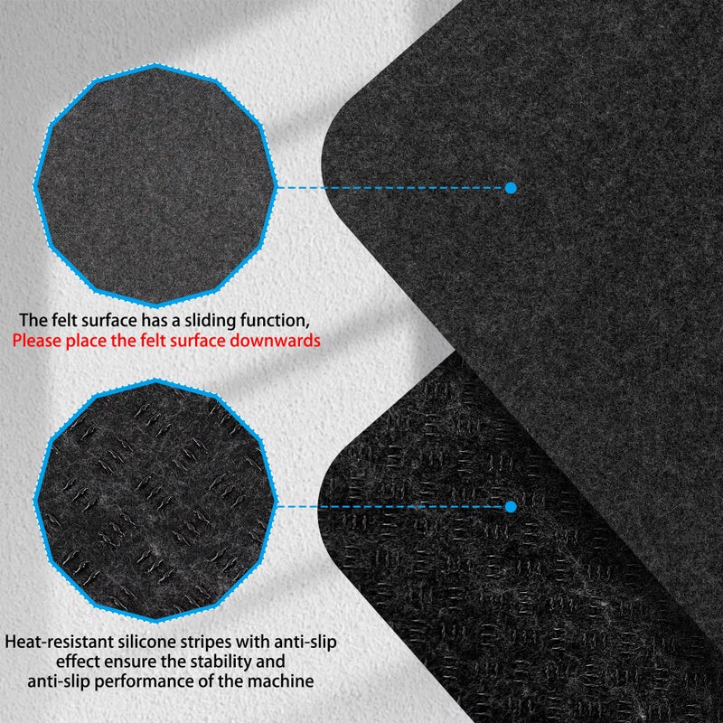 KIDOT 2 Pcs Heat Resistant Mat for Air Fryer, 12" x 17" Thickened Kitchen Countertop Protector Mat Cut to Fit, Non Slip Heat Proof Pad with Sliding Function for Blender, Coffee Maker, Toaster, Microwave - Image 3
