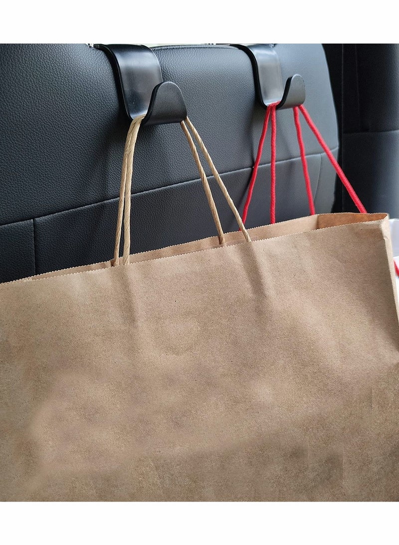 Excefore Car Seat Headrest Hooks,Universal Car Back Seat Organizer Hanger Storage Hook Black for Handbag, Purse, Grocery Bags 4-Pack - Image 5