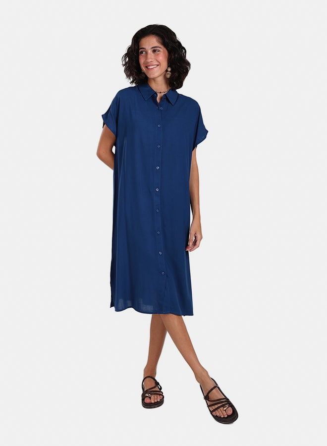 Clue Short Sleeves Midi Dress - Image 2