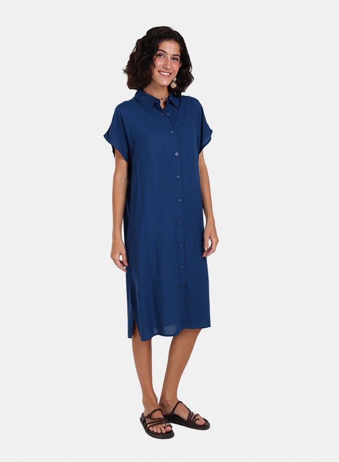 Clue Short Sleeves Midi Dress - Image 1