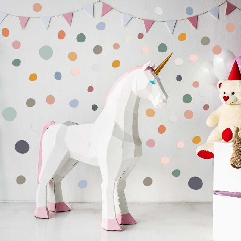 TaoBary 15 Sheet 300 Pcs Irregular Polka Dots Boho Wall Decal Terrazzo Playroom Bedroom Removable Modern Vinyl Boho Wall Stickers(Bright Color) - Image 5
