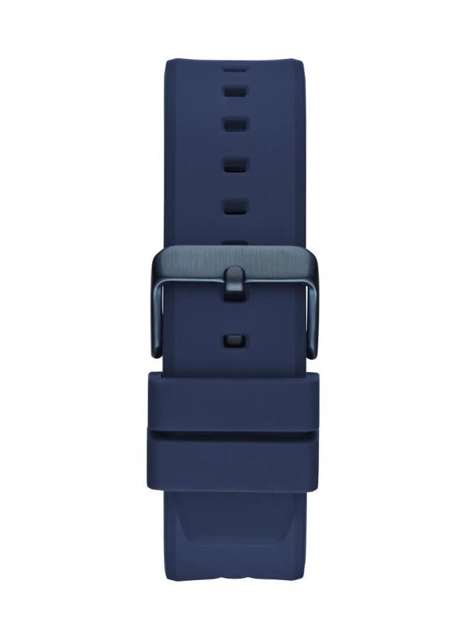 GUESS Cut-Through Dial & Silicone Strap Watch