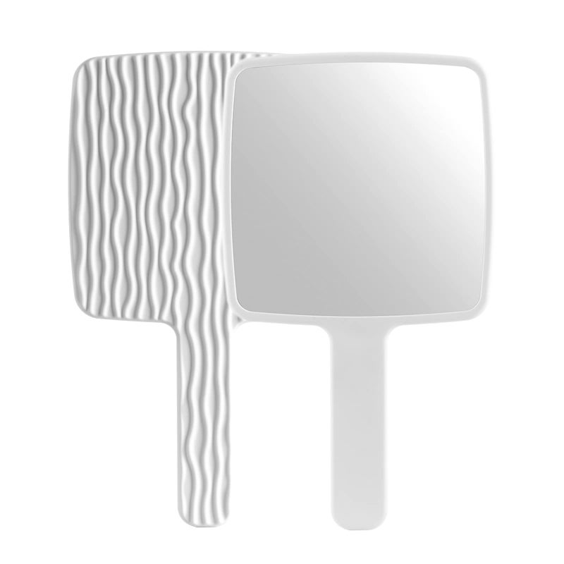 Jasefa Hand Mirror Handheld Mirror with Handle for Makeup Portable Cute Hand held Mirror for Shaving Travel Men WomenWhite