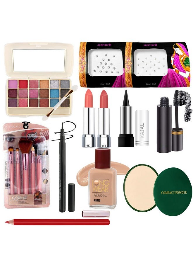 G4U - Makeup Kit For Women & Girls With Eyeshadow | Foundation | Lipsticks | Compact | Mascara And More Beauty Products (Raksha Bandhan Gift Set) 37-56 - Image 1