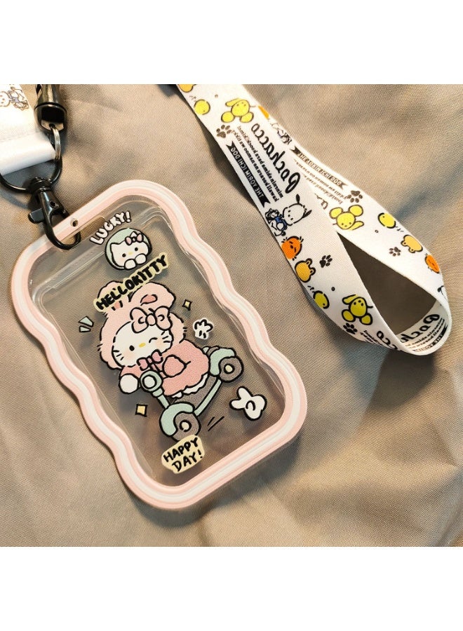 NIBEMINENT 1 - Piece Cartoon Kpop Photo Card Holder Pendant Key Chain ID Badge Holder ID Card Holder Photo Card Protector for School ID Office ID Access Card for Women Girls